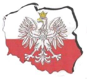 Godło Polski na tle konturu ojczyzny