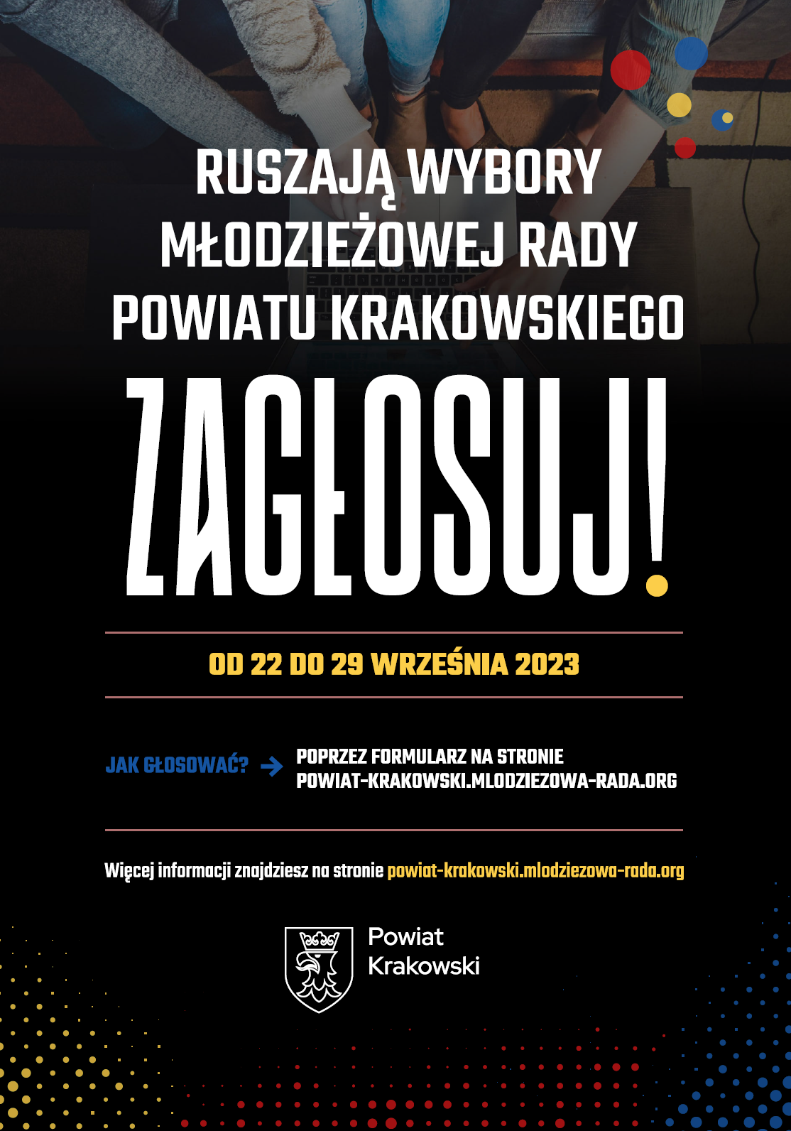 Wybory do Młodzieżowej Rady Powiatu Krakowskiego - plakat nr 1