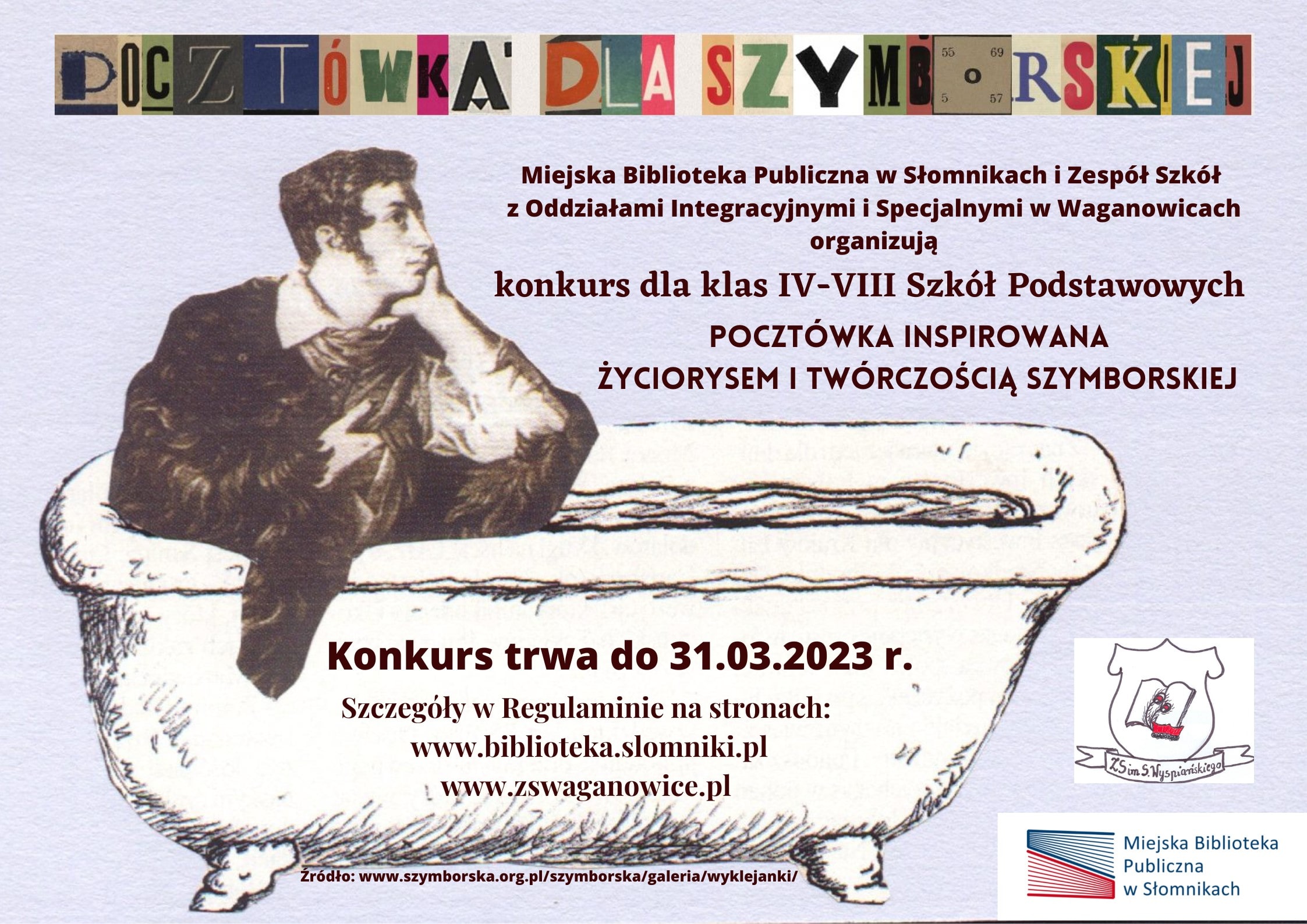 Zapraszamy do konkursu pt. Pocztówka dla Szymborskiej