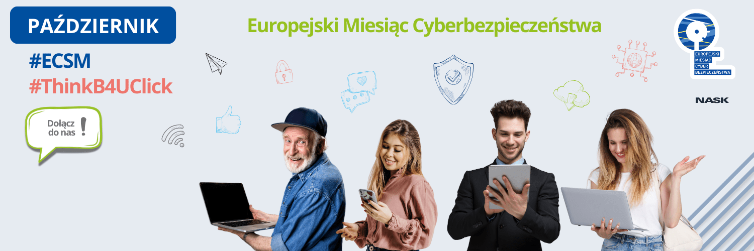 Plakat Europejskiego Miesiąca Cyberbezpieczeństwa - Październik 2025