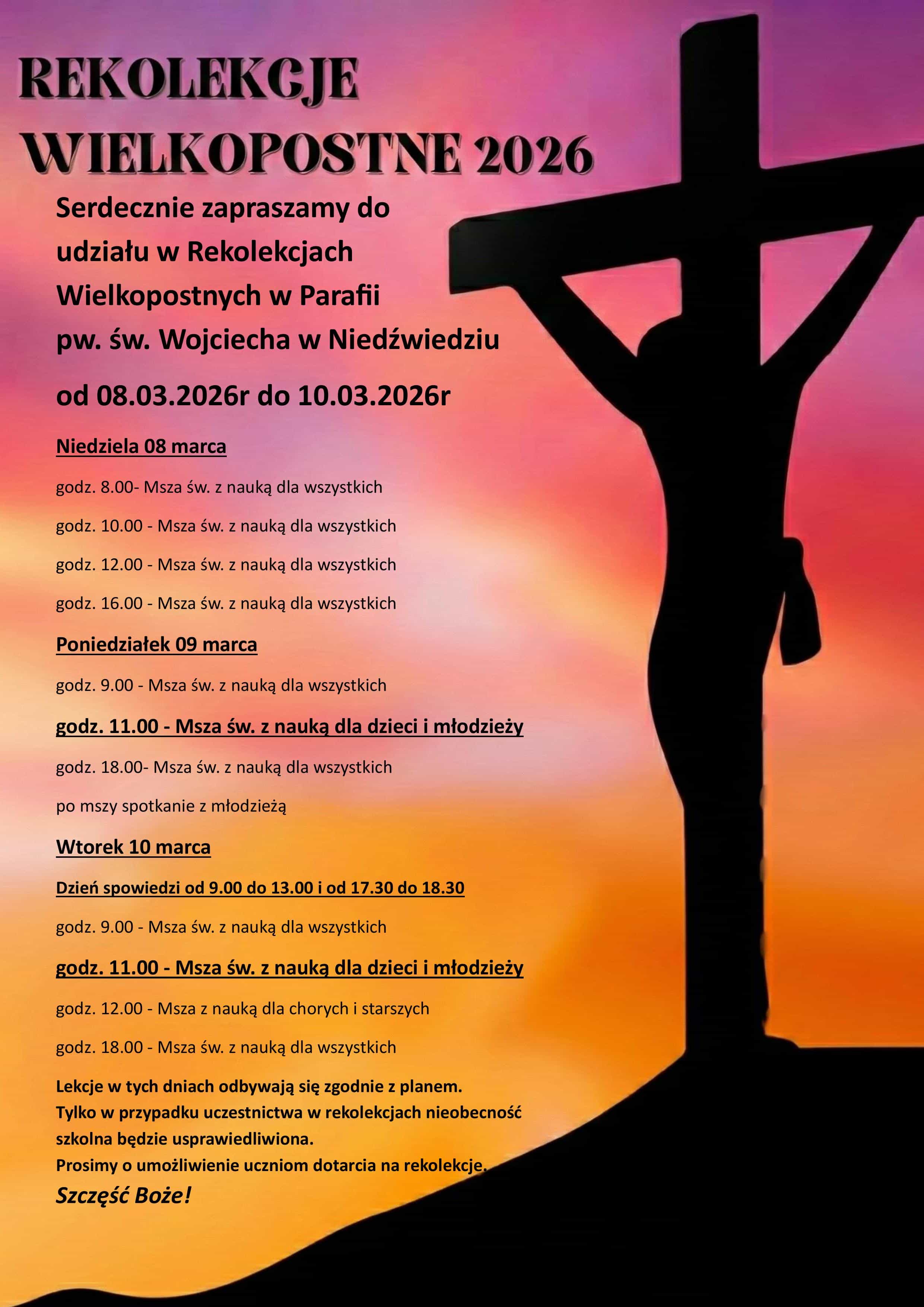Plakat rekolekcji wielkopostnych 2026