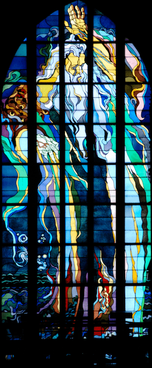 Obraz witrażu "Bóg Ojciec – Stań się!" z kościoła oo. Franciszkanów w Krakowie, Stanisław Wyspiański,1897-1904